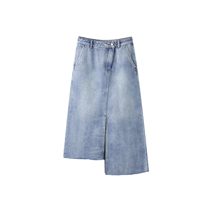 PEACEBIRD Джинсовый синий Женские Джинсовые Длинные Юбки