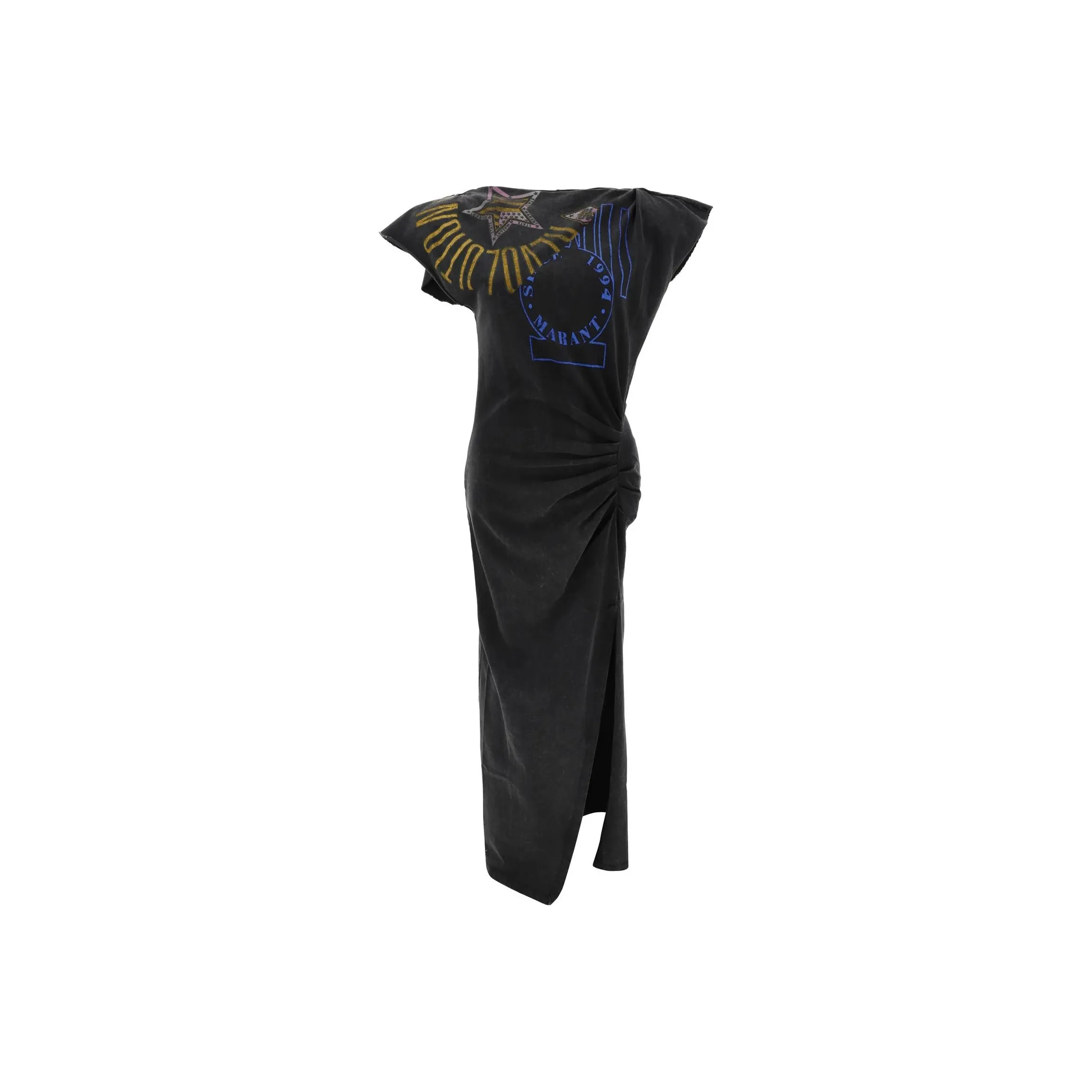 ISABEL MARANT ETOILE Nadela Graphic Printed Cap Sleeved Dress