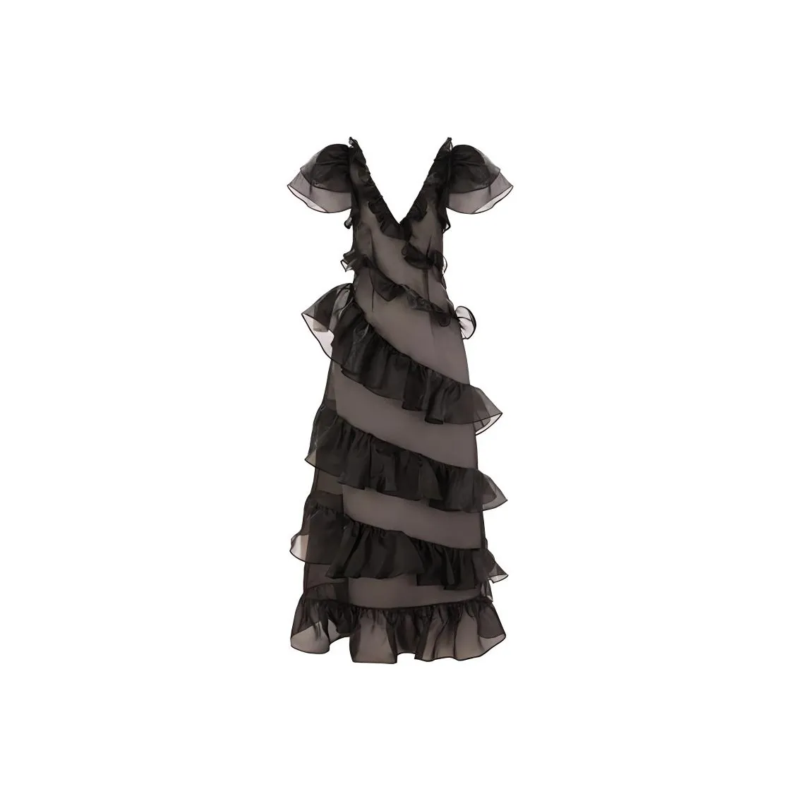 Selkie Коллекция SS24 Короткий рукав Платье Женское Черное