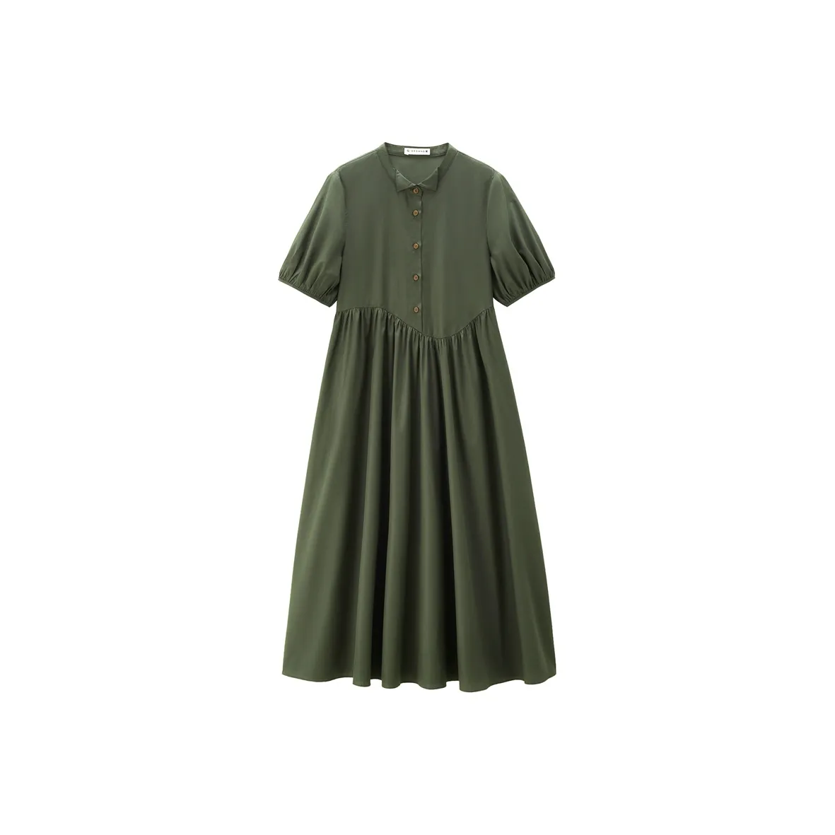 Giordano Короткий рукав Платье Женское Винтажный зеленый