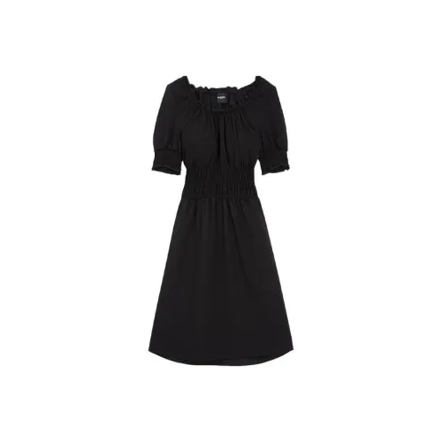 THE KOOPLES Черное Женское Короткое Платье с Рукавами