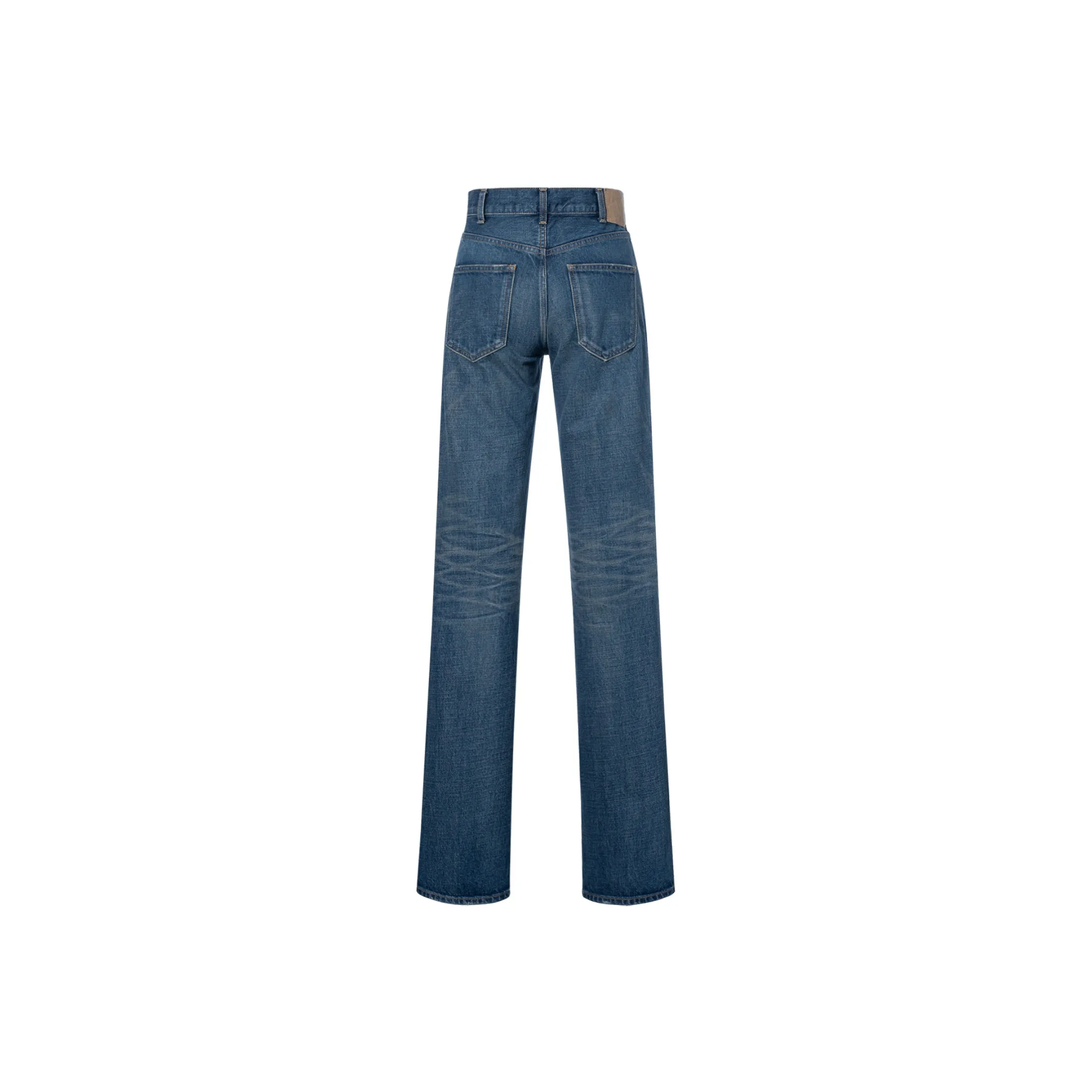 CELINE Logo Patch Mid Rise Flared Jeans