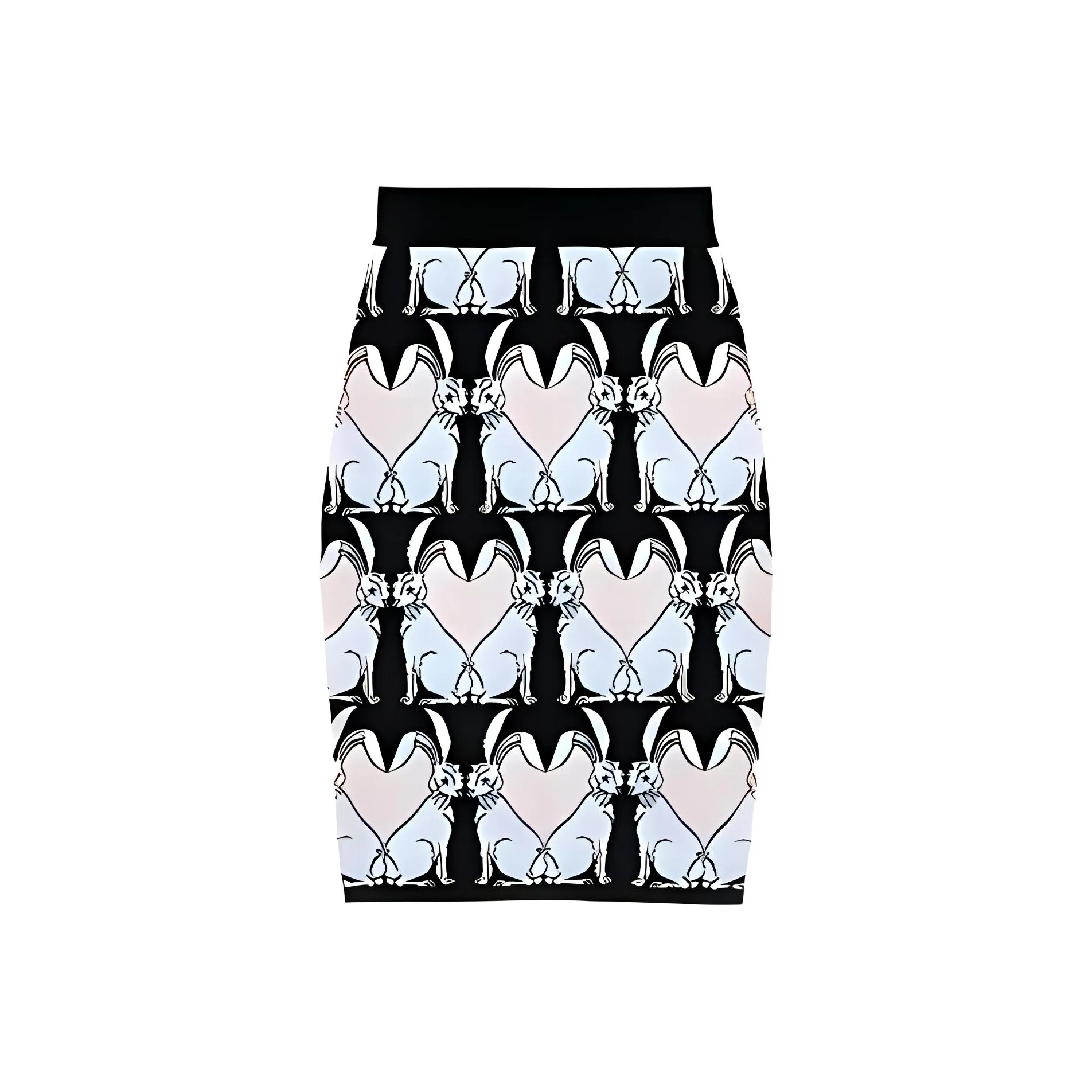 Burberry SS23 The Year Of The Rabbit Knit Long Skirts Women's Black