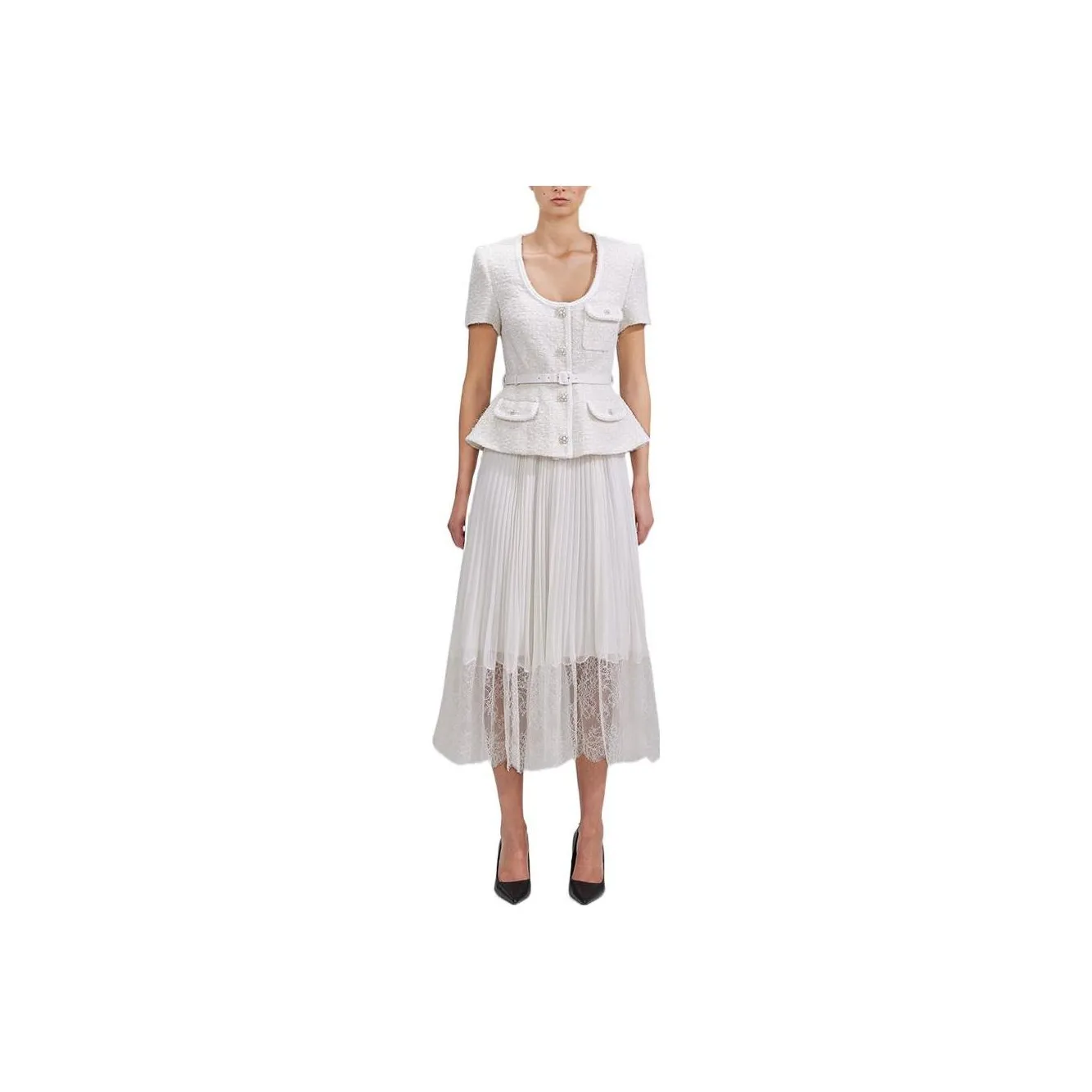Self portrait Short Sleeved Dresses Women's White