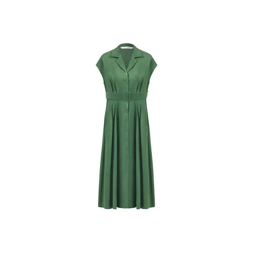 GOELIA Short Sleeved Dress Women's Forest Green