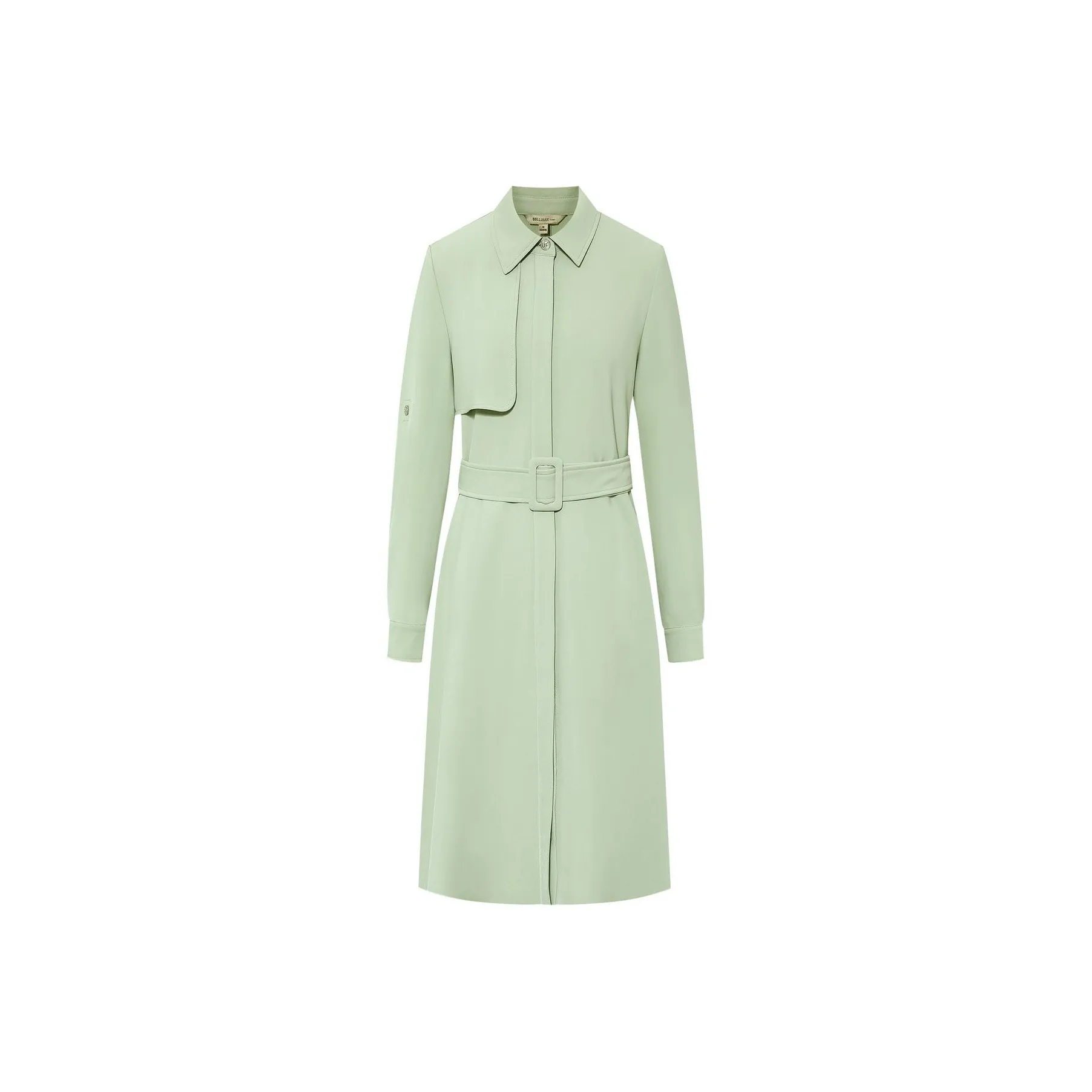 BBLLUUEE Длинное платье с длинными рукавами женское авокадо-зеленый