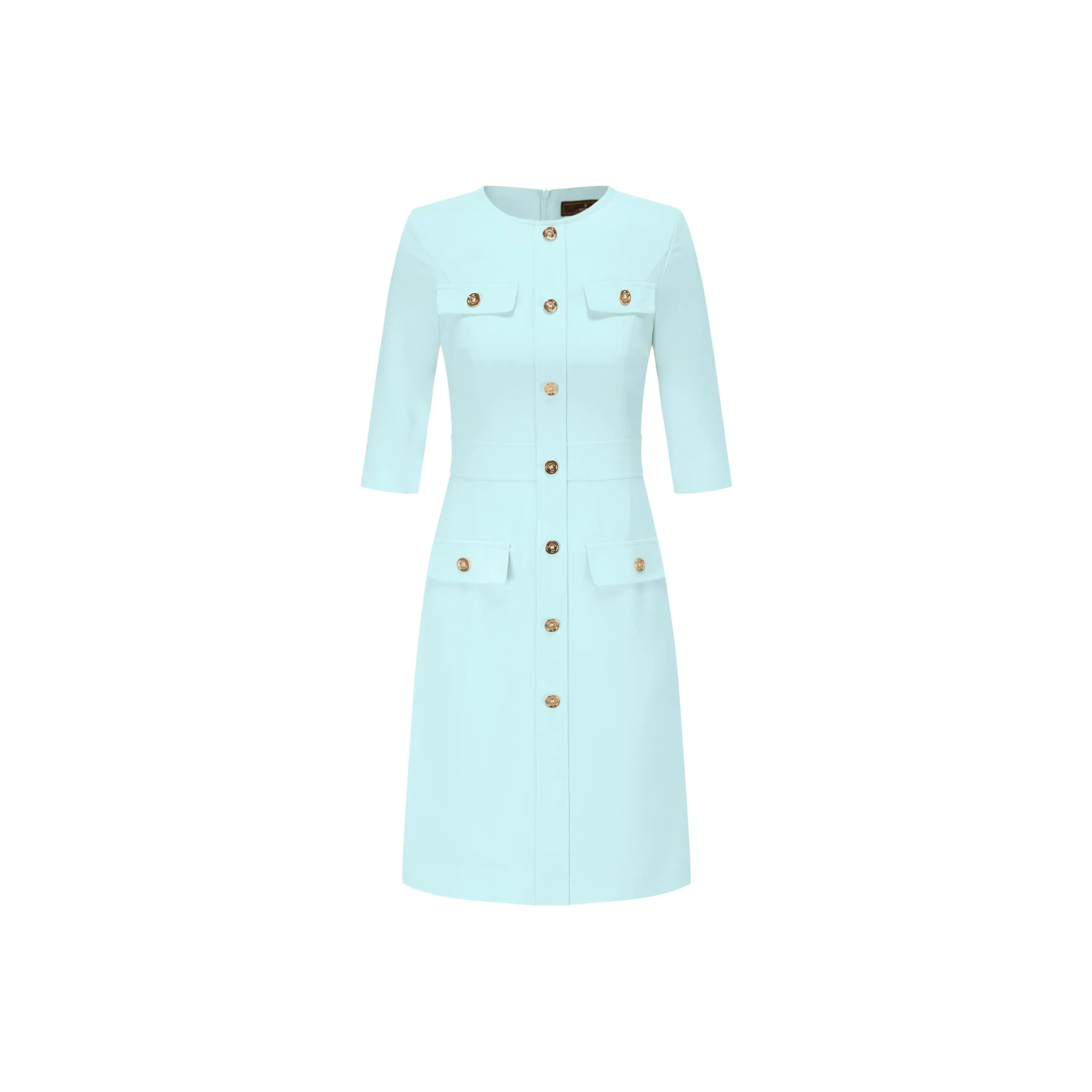 ONE SHALLOW Короткий рукав Платье Женское Зеленое