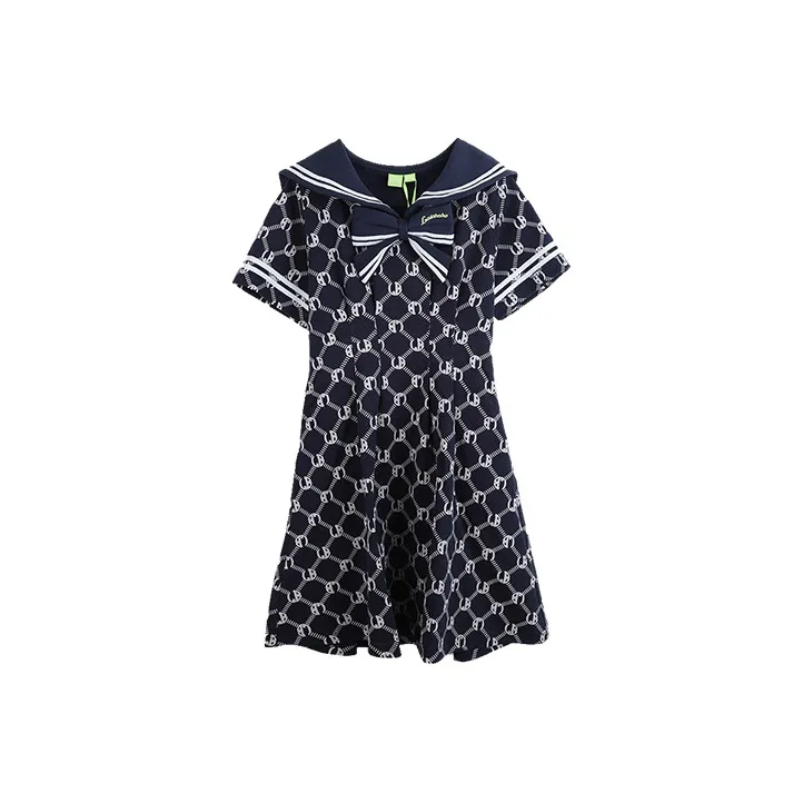 LALABOBO Blue Женские Короткие Платья с Рукавами