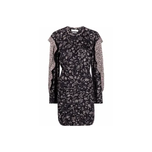 ISABEL MARANT Черное Женское Длинное Платье с Рукавами