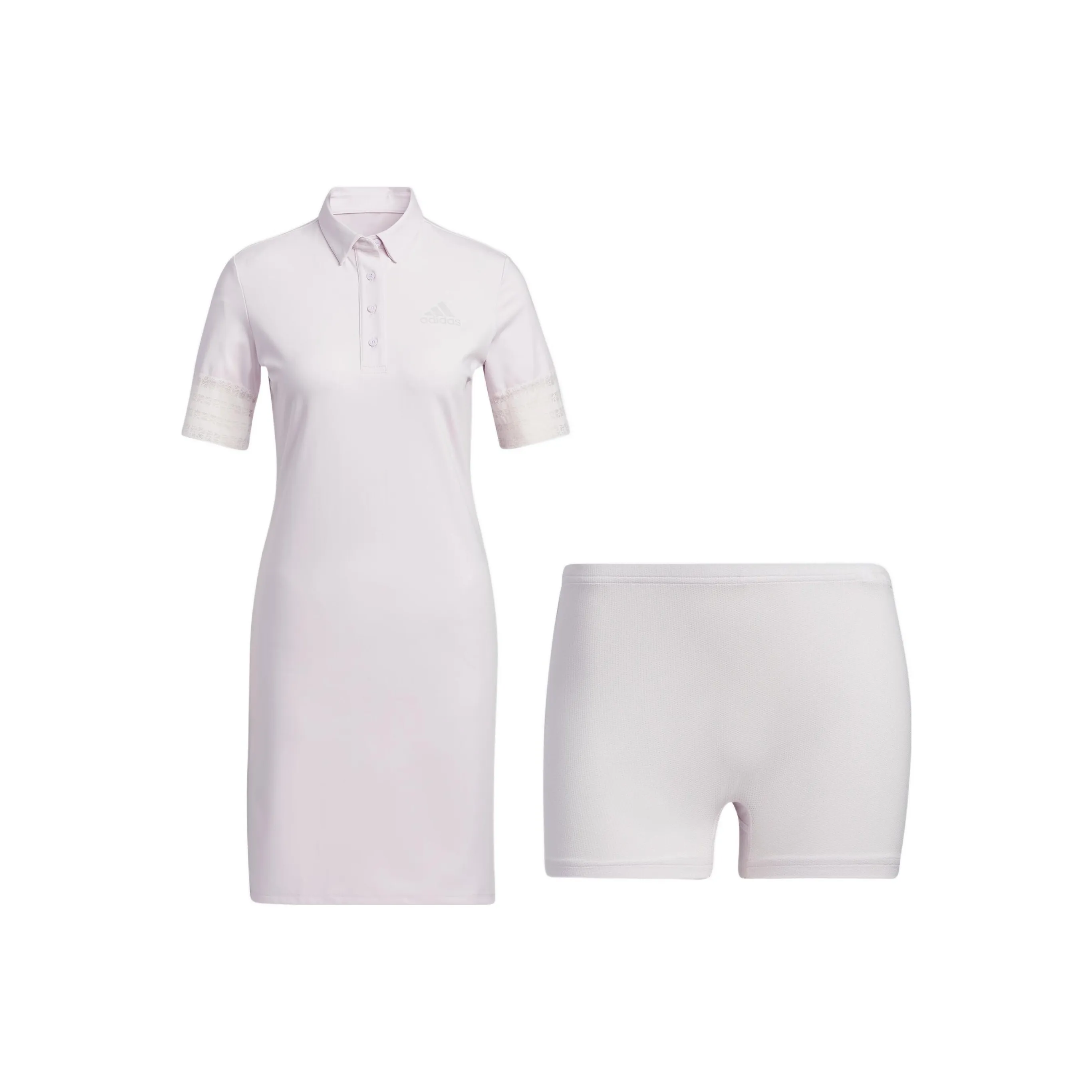 Adidas Белые Женские Платья с Коротким Рукавом