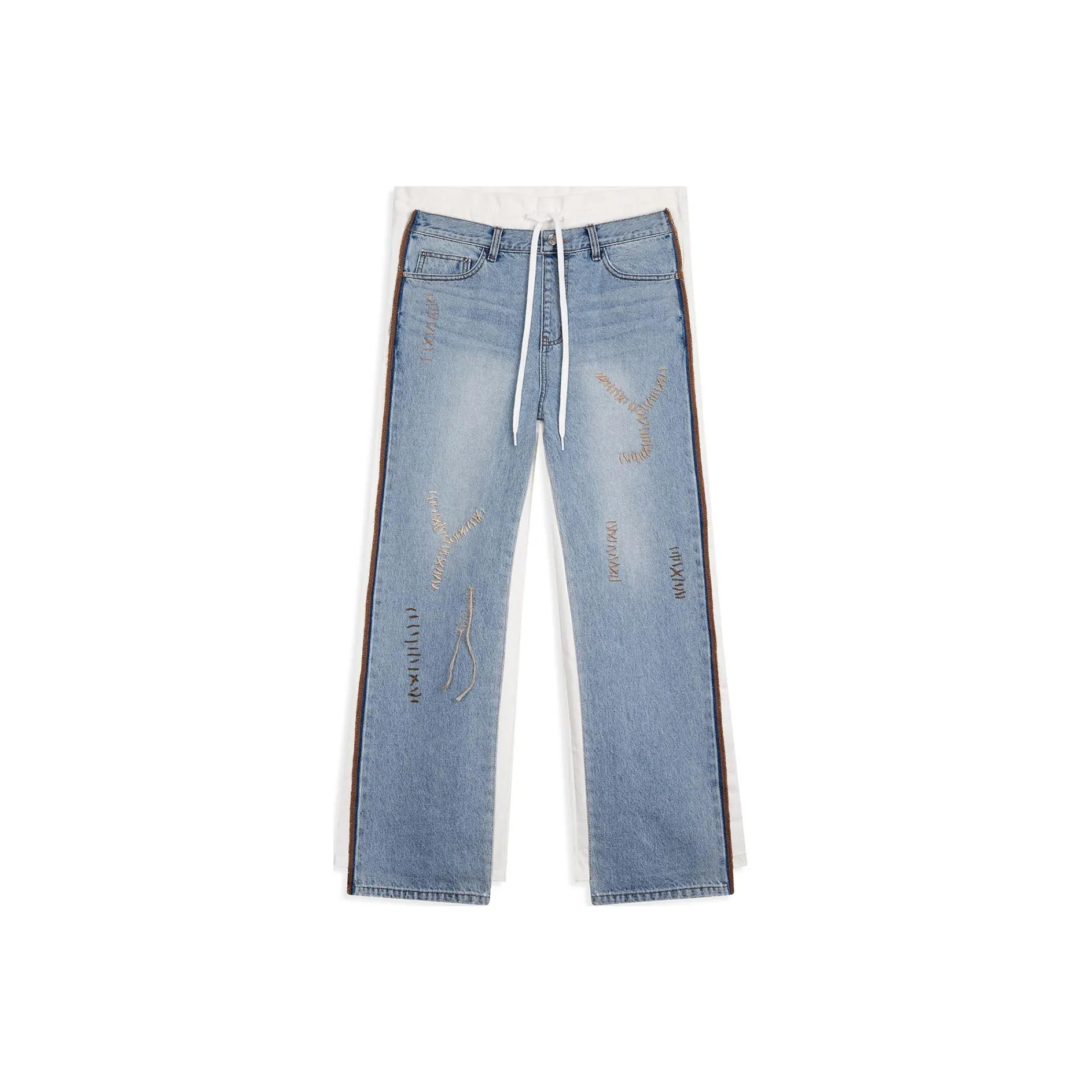 Open Yy STITCH FRONT JEAN COTTON PANTS Jeans Women's White/White