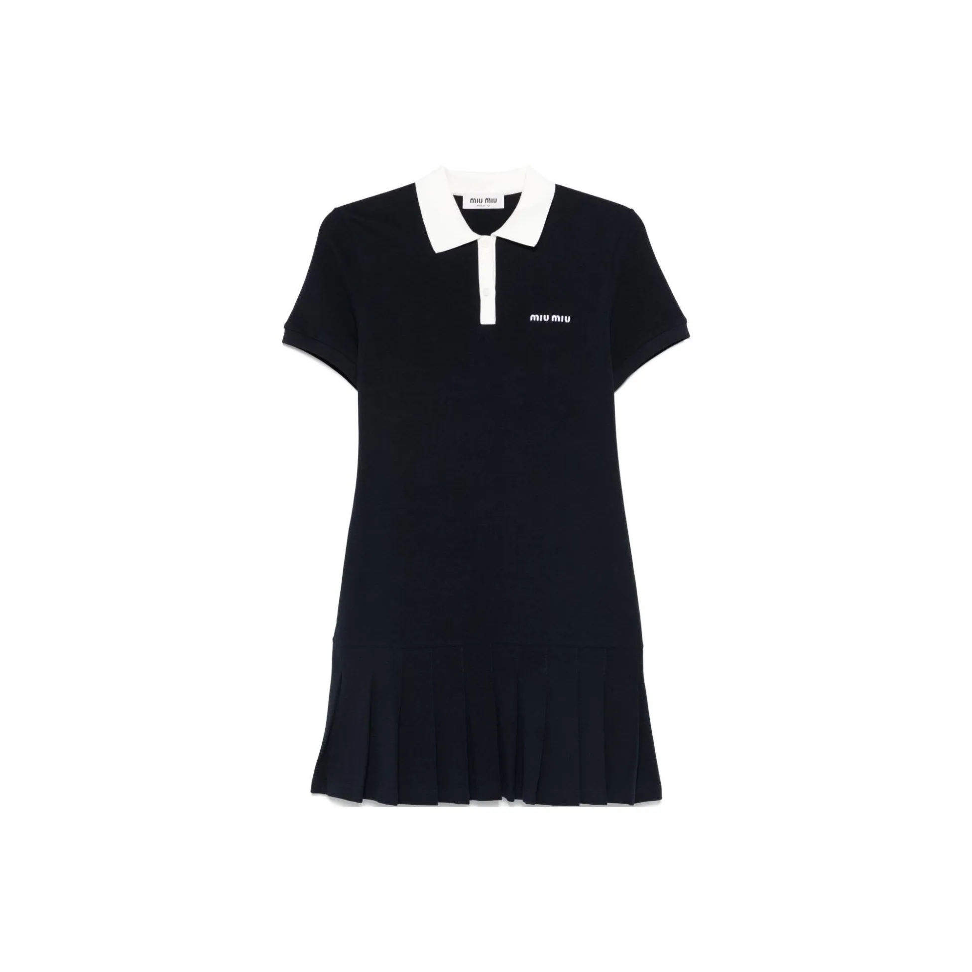 MIU MIU Logo Embroidered Short Sleeved Mini Polo Dress