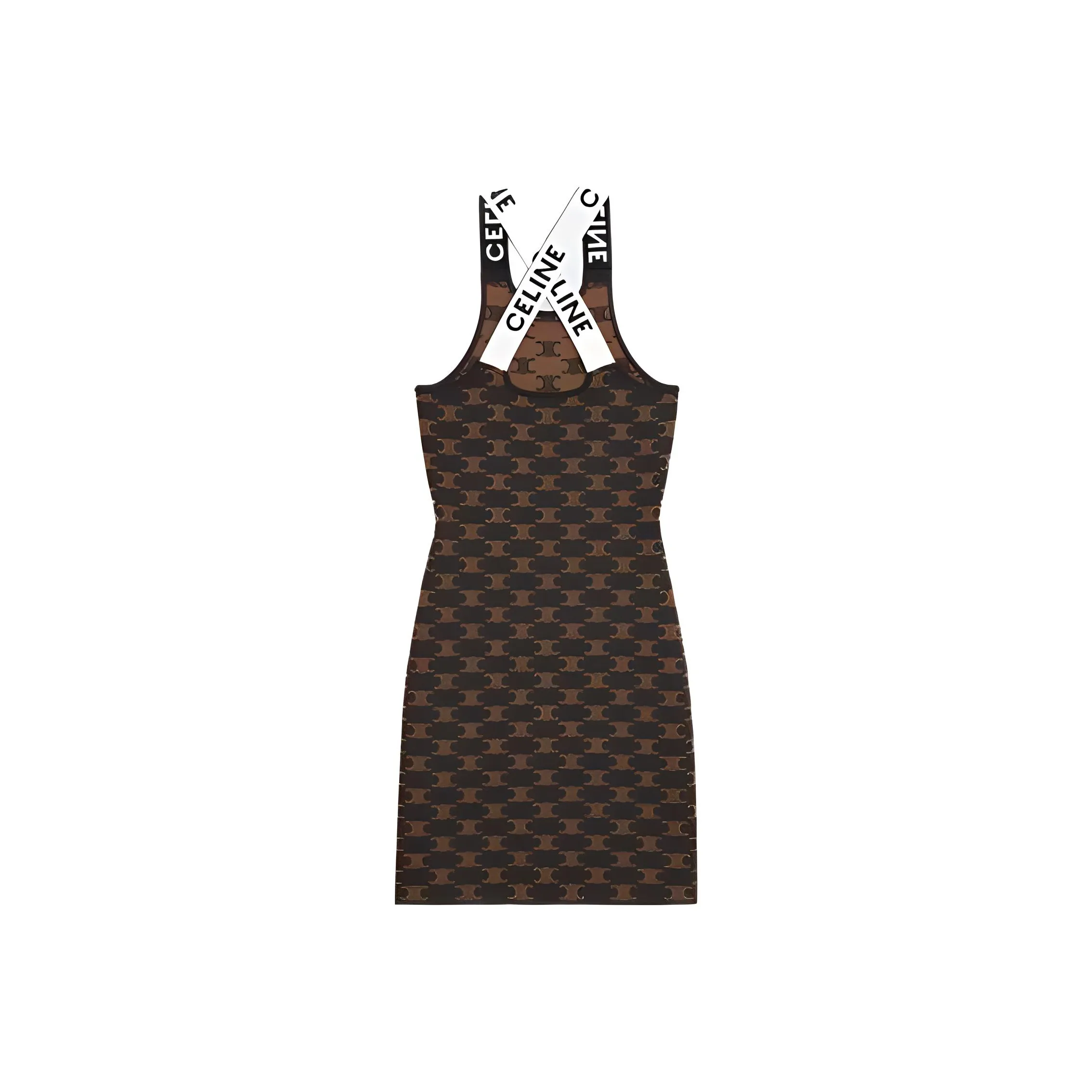 CELINE FW22 Sleeveless Dress Women's Brown