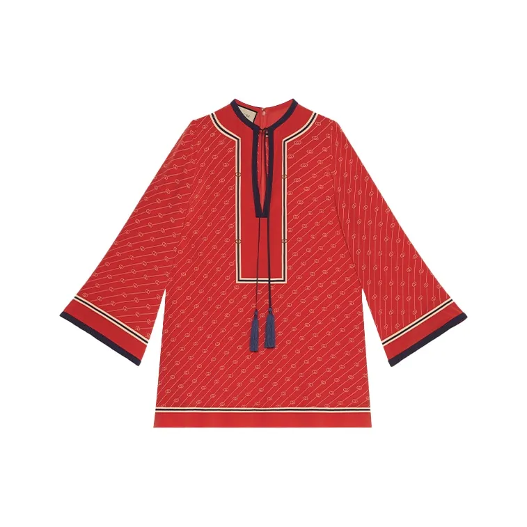GUCCI Long Sleeved Dress Women's Red