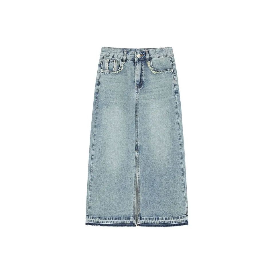 NINE WEST Denim Длинная Юбка Женская Синяя