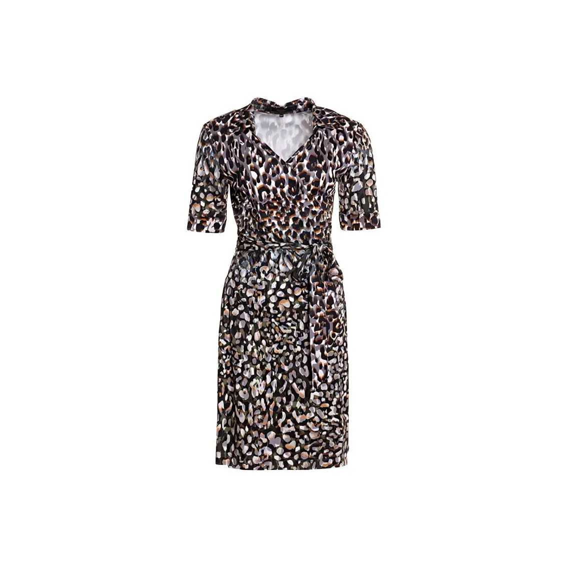 BESIONIA SS22 Короткий рукав Платье Женское Черная точка
