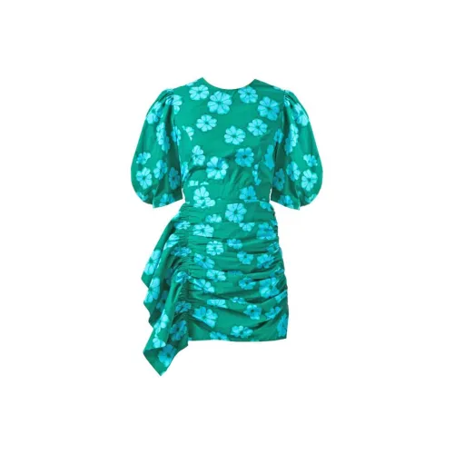 RHODE Green Женские Короткие Платья с Рукавами