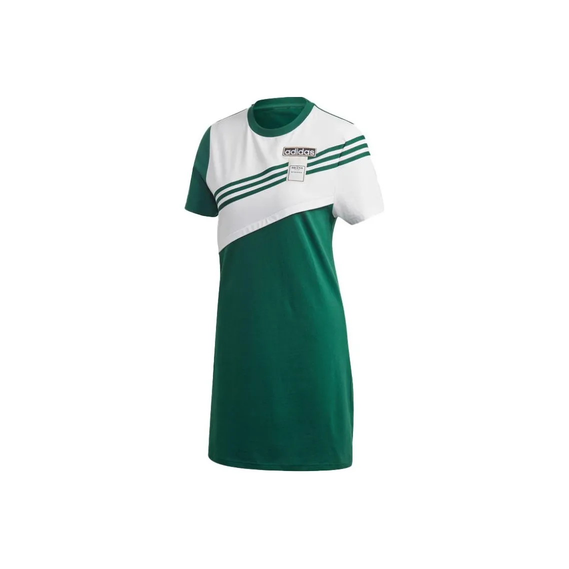 Adidas Short Sleeved Dresses Women's Green/White Color
