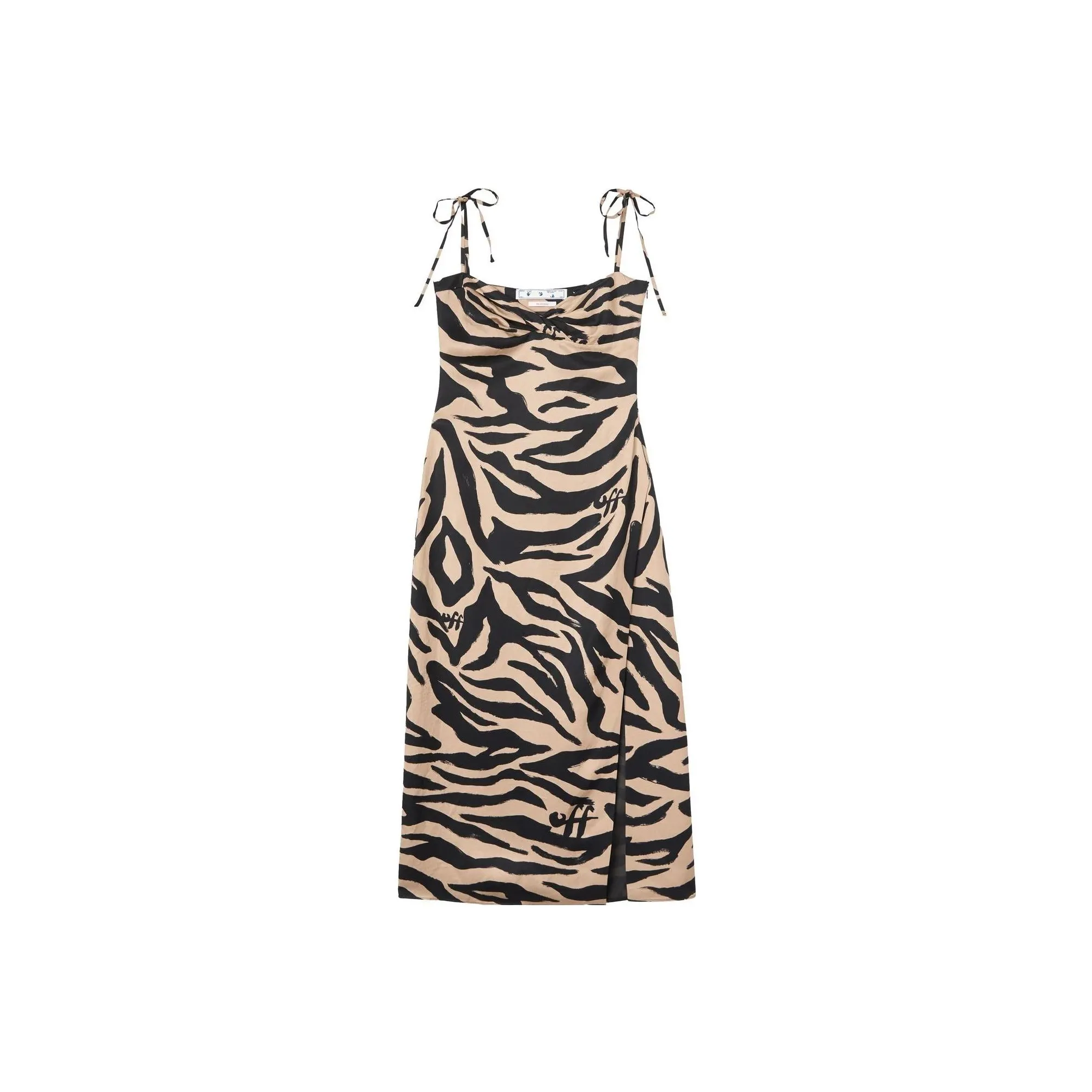 OFF WHITE Zebra Print Side slit Dress