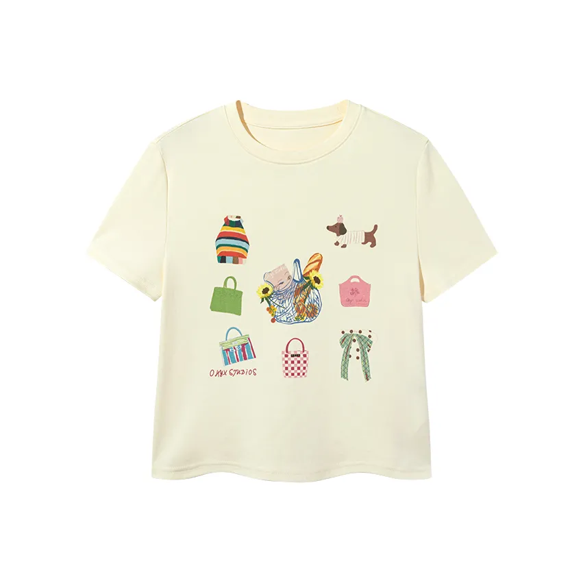 Ouyang Сырный белый Женские Футболки