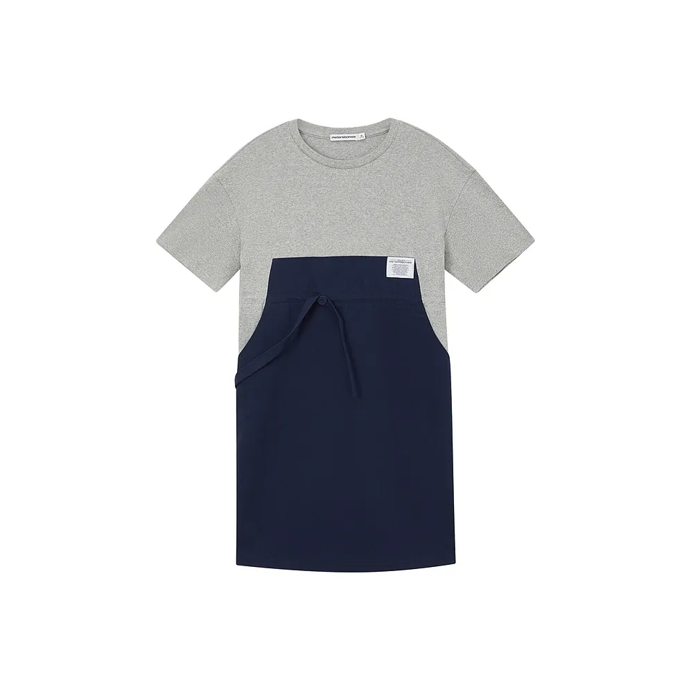Metersbonwe Short Sleeved Dress Women's Gray Combo