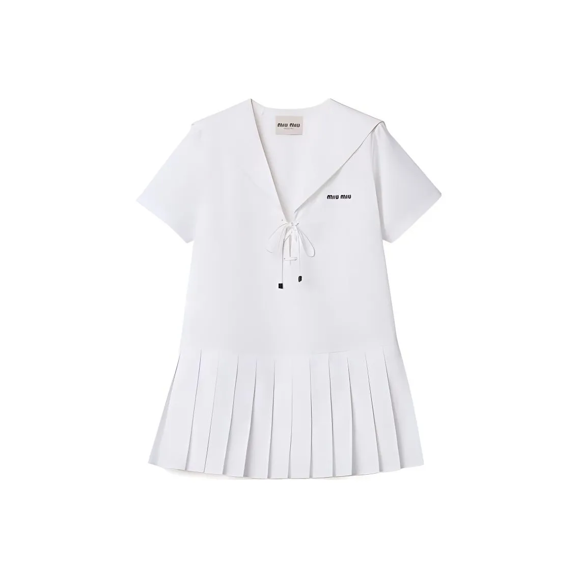 MIU MIU SS24 Short Sleeved Dress Women's White