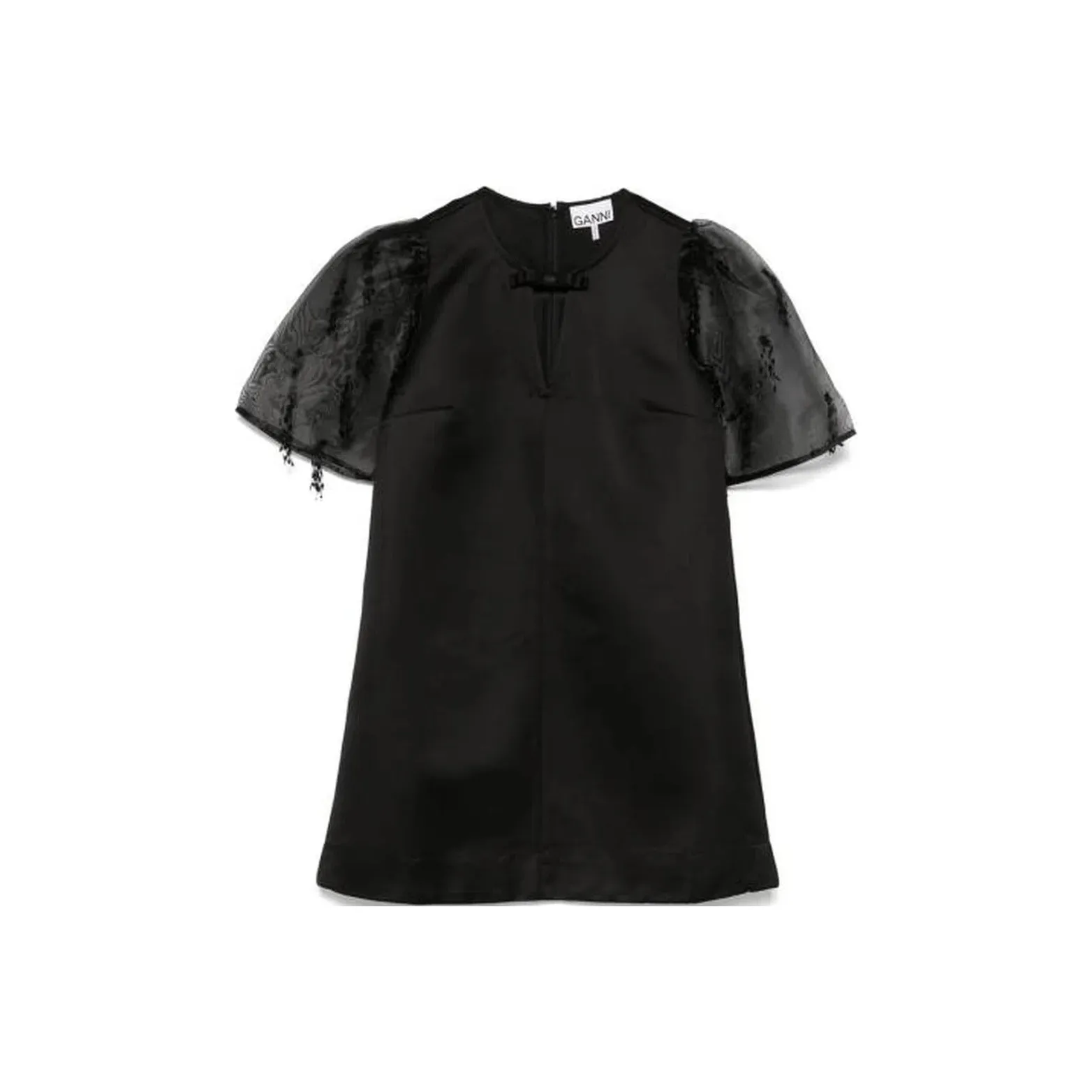 GANNI Fringed Organza Mini Dress