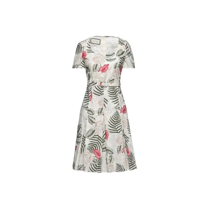 GUCCI Short Sleeved Dresses Women's Multicolor