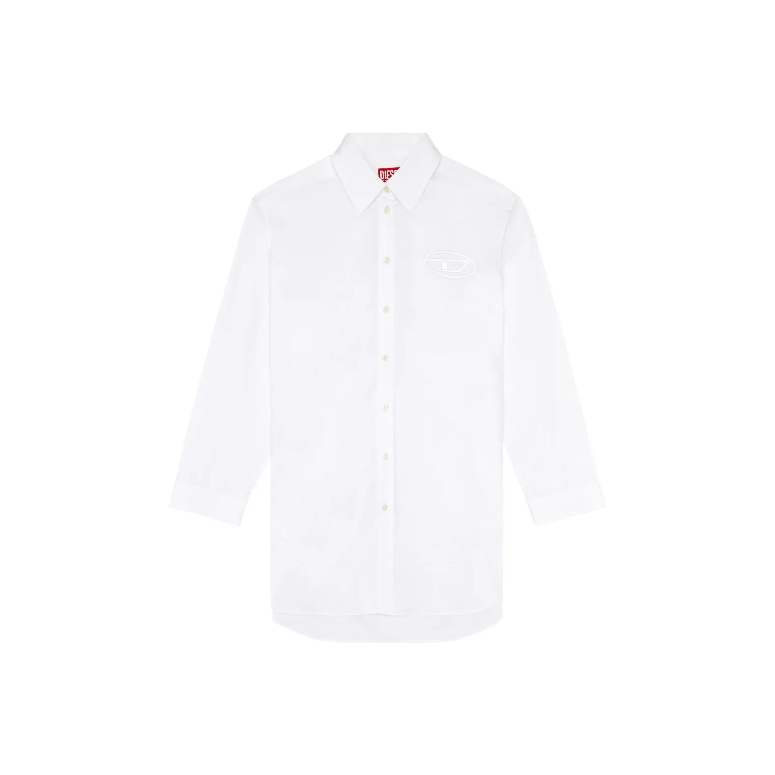 DIESEL FW24 Длинное платье с длинными рукавами женское белое