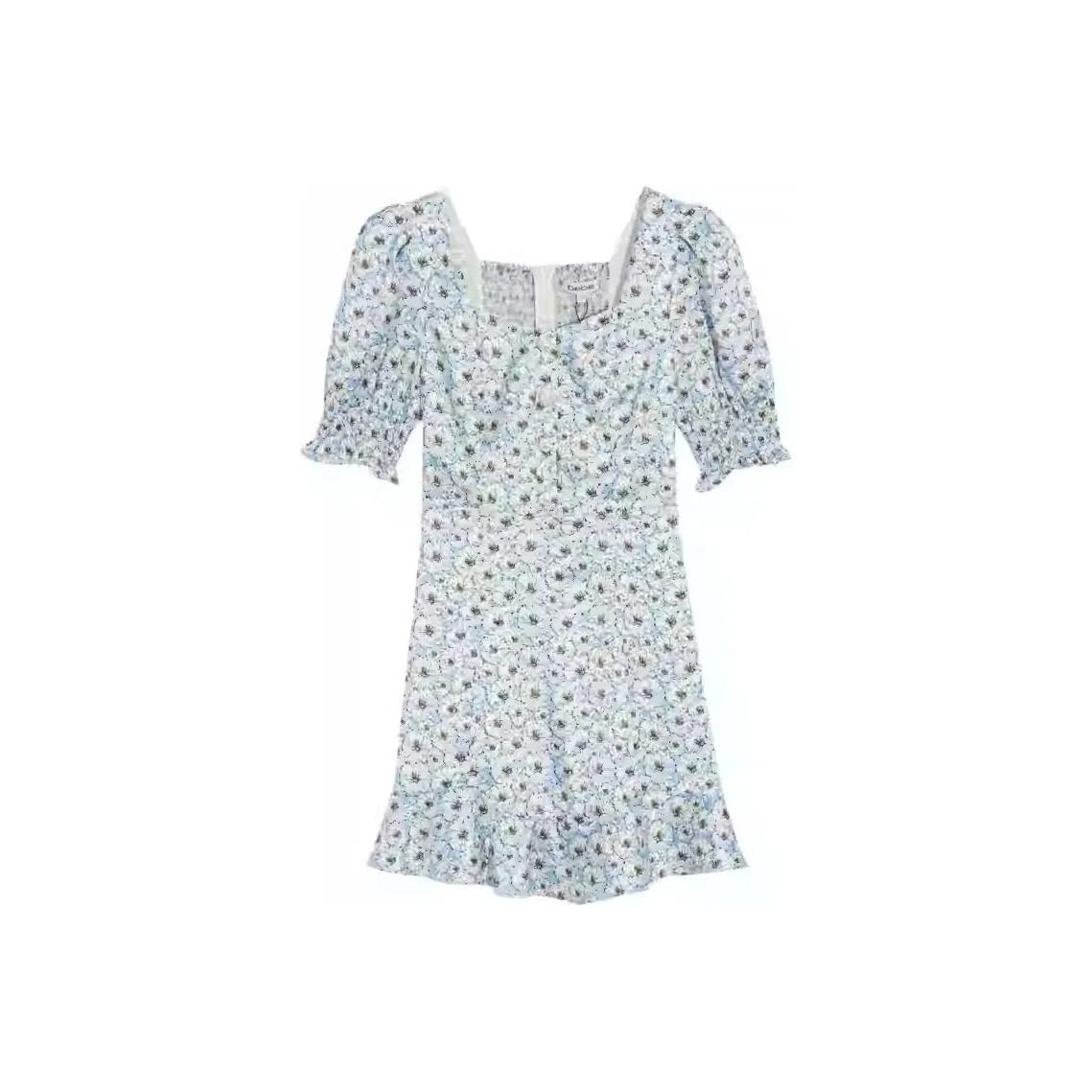 Bebe SS23 Short Sleeved Dress Women's Blue White