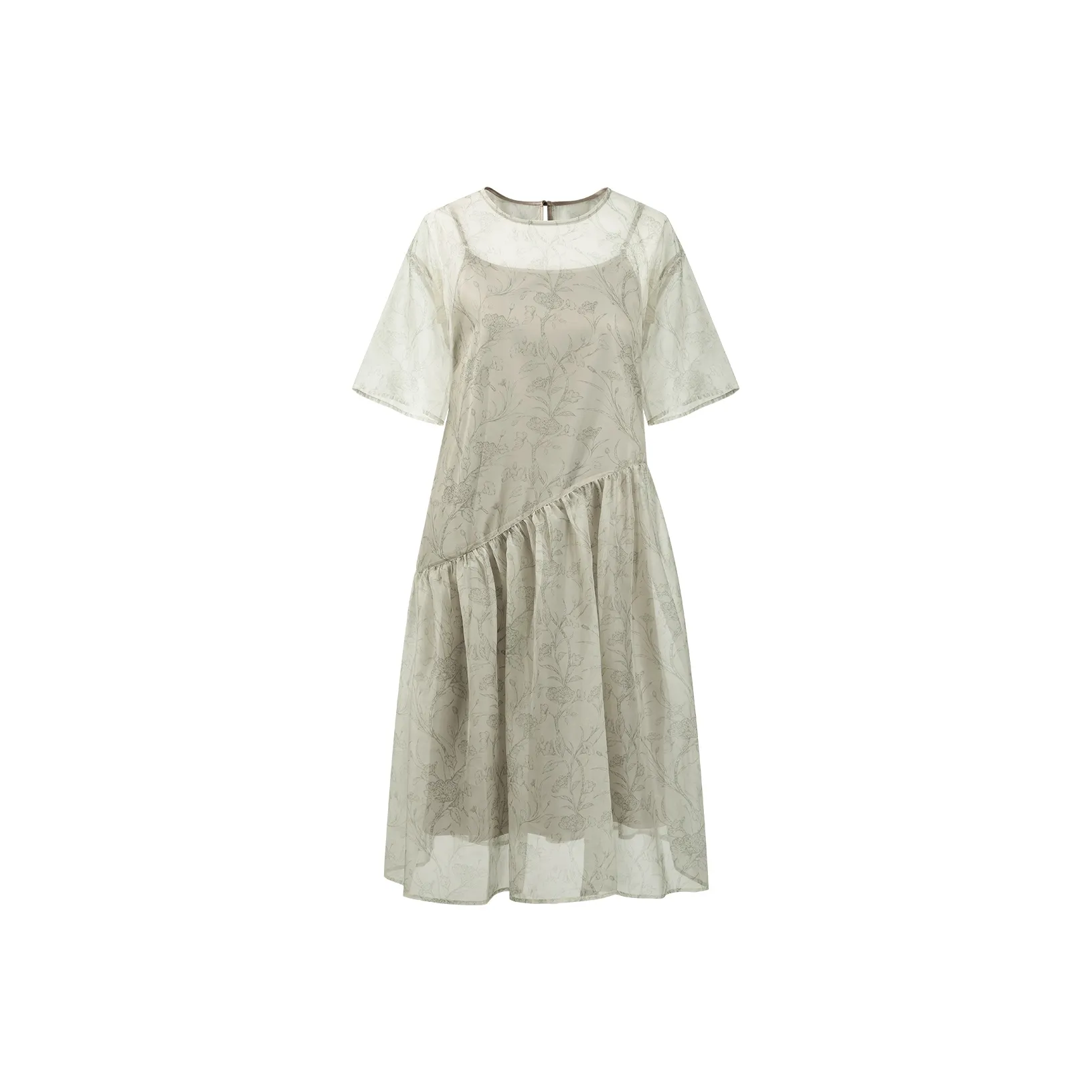 THE SEA LIFE Короткое платье с короткими рукавами женское мерцающий зеленый