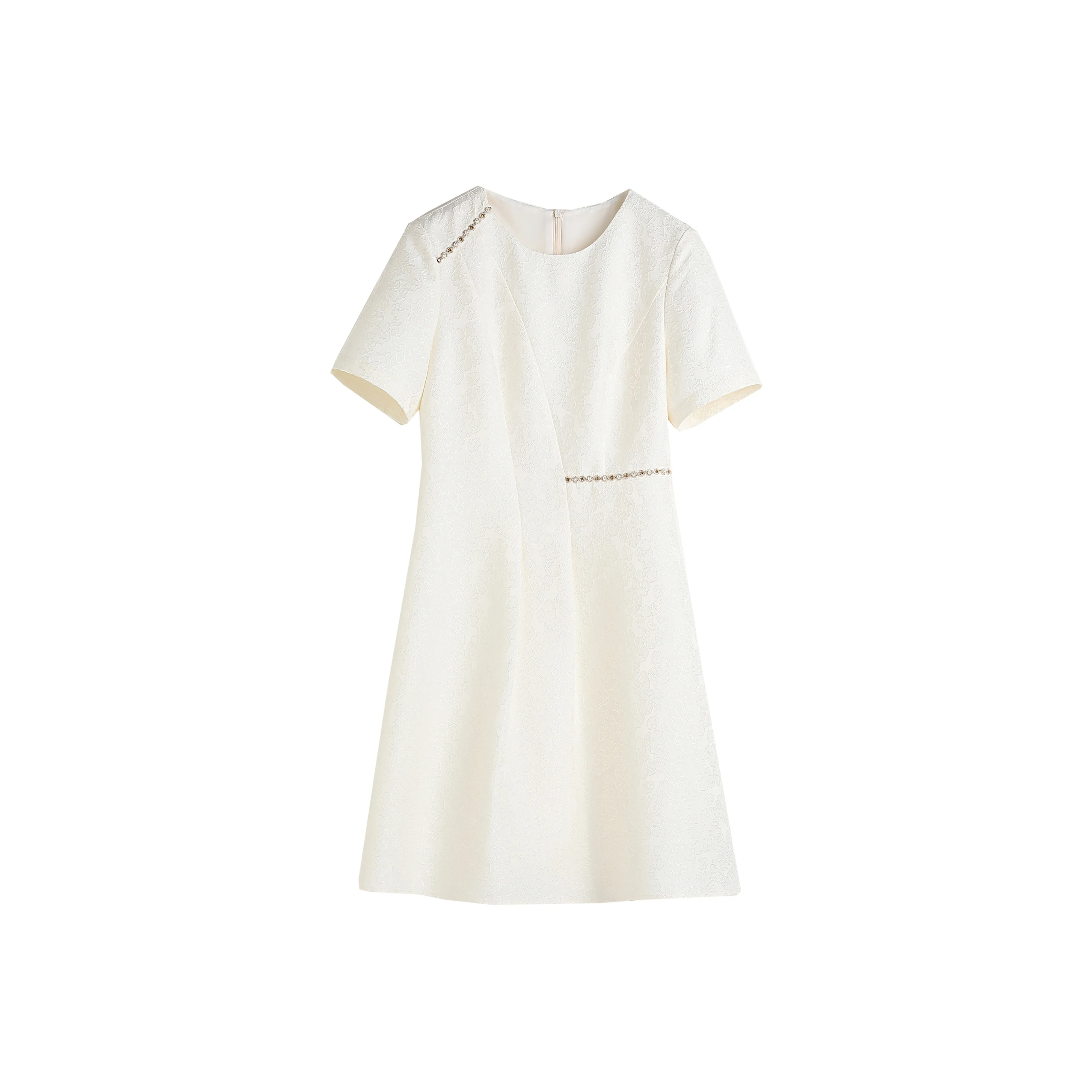 Hang Yi Court Short Sleeved Dress Women's White