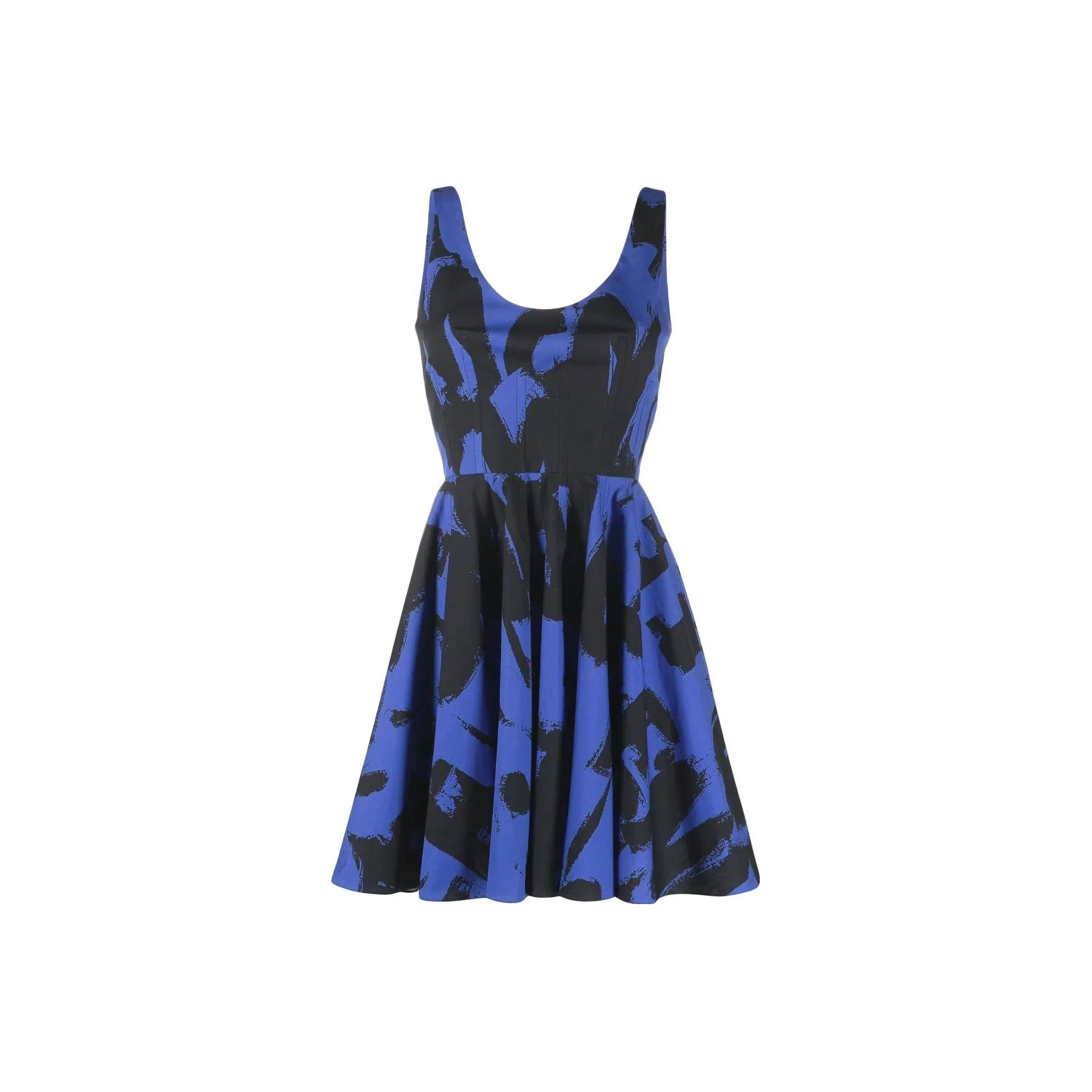 Alexander McQueen Graffiti print Sleeveless Flared Dress