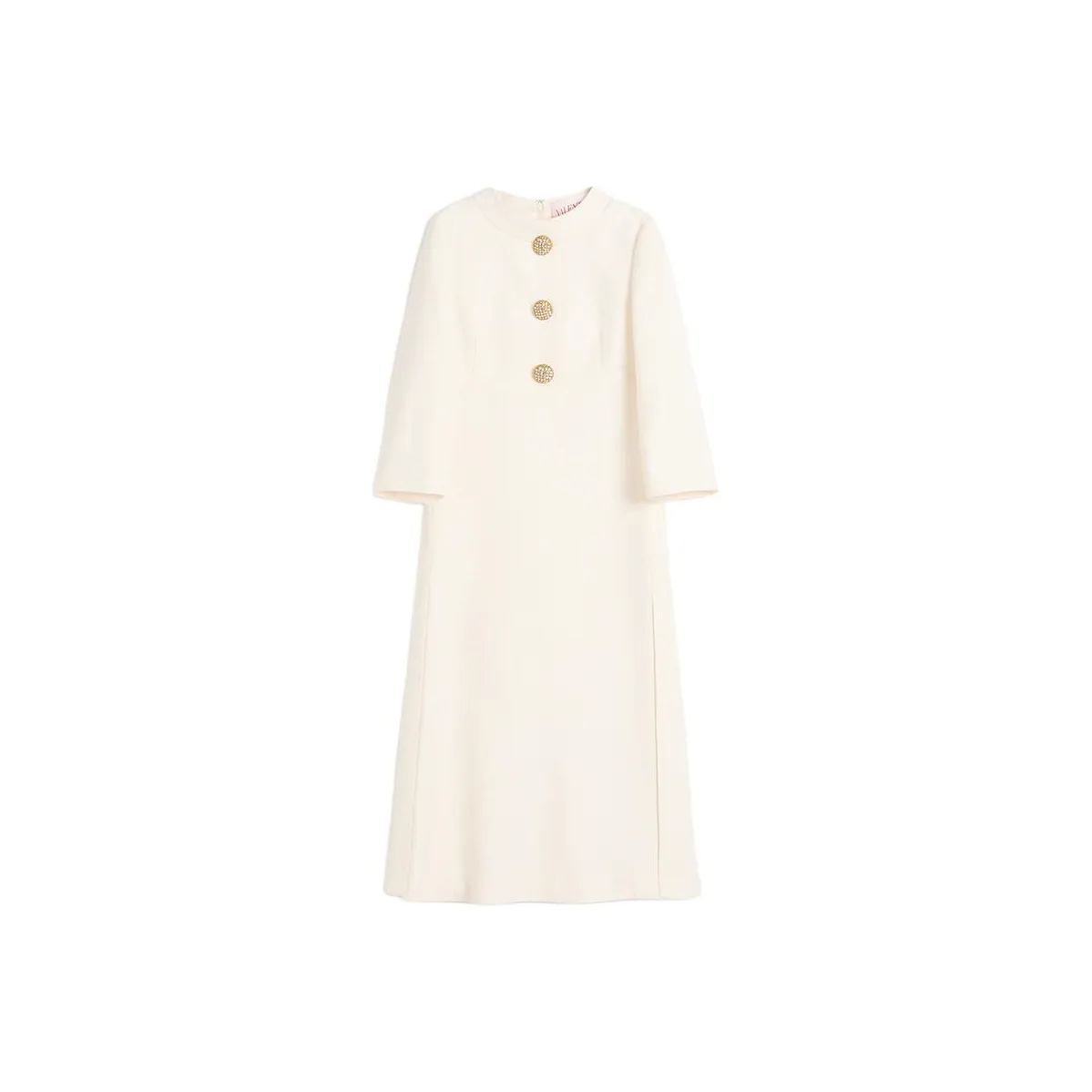 Valentino FW24 Short Sleeved Dress Women's Ivory White