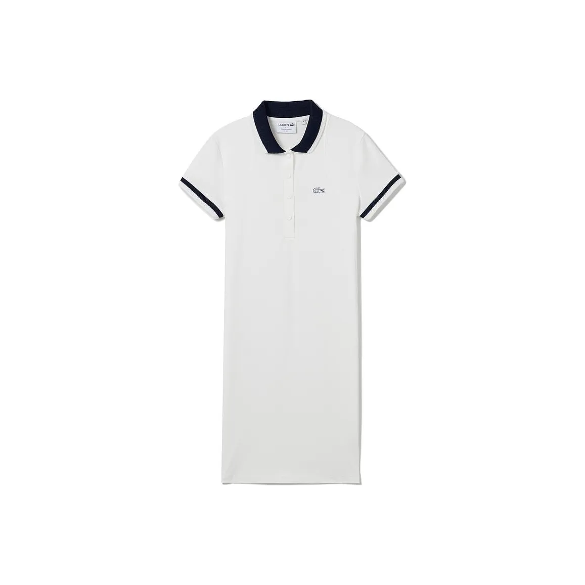 LACOSTE Short Sleeved Dresses Women's White