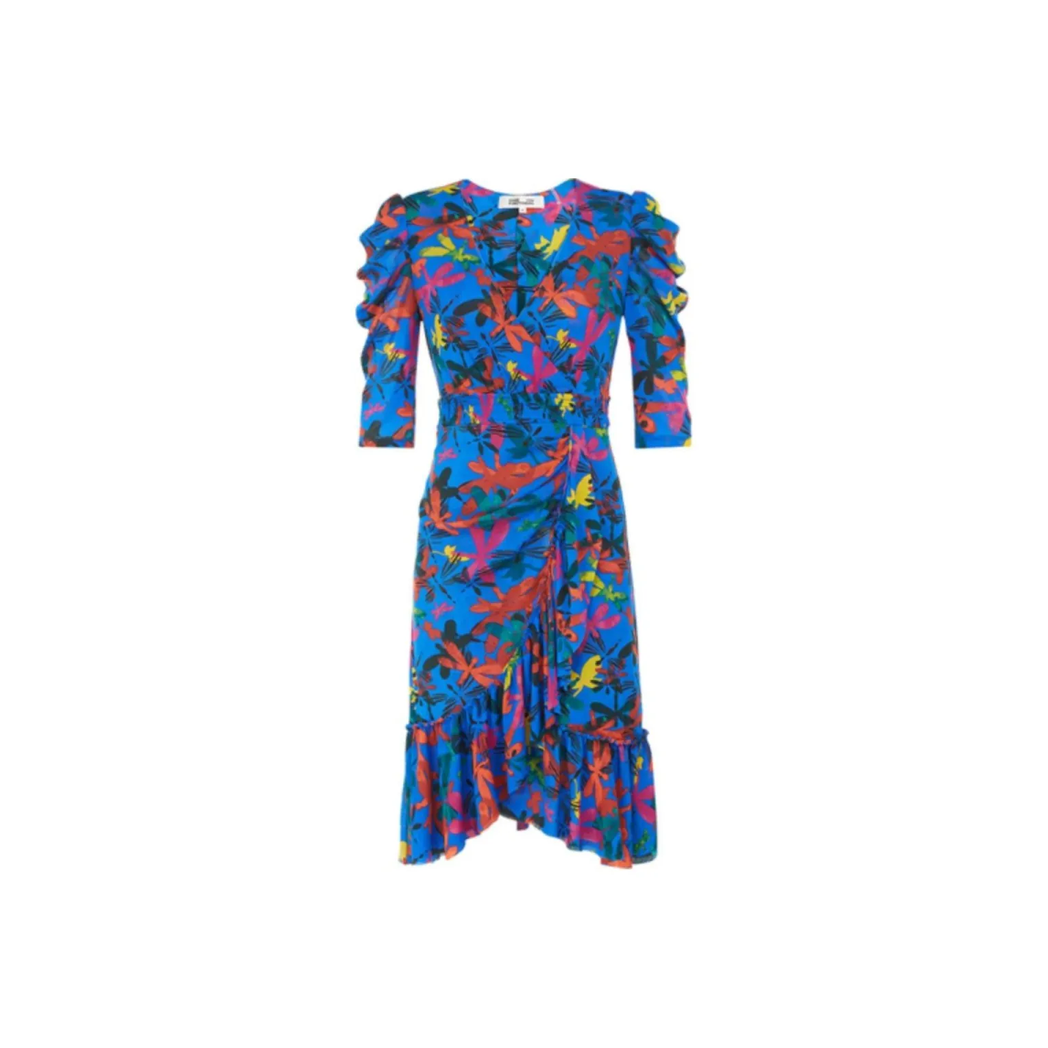 DVF Diane Von Furstenberg Длинное платье с длинными рукавами женское синее