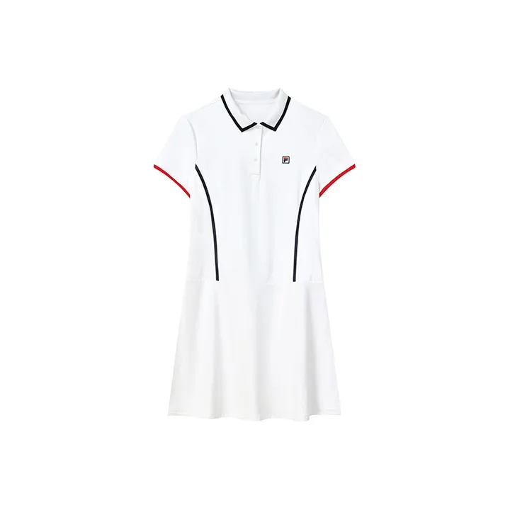 FILA ATHLETICS Короткий рукав Платье Женское Нефритовый белый