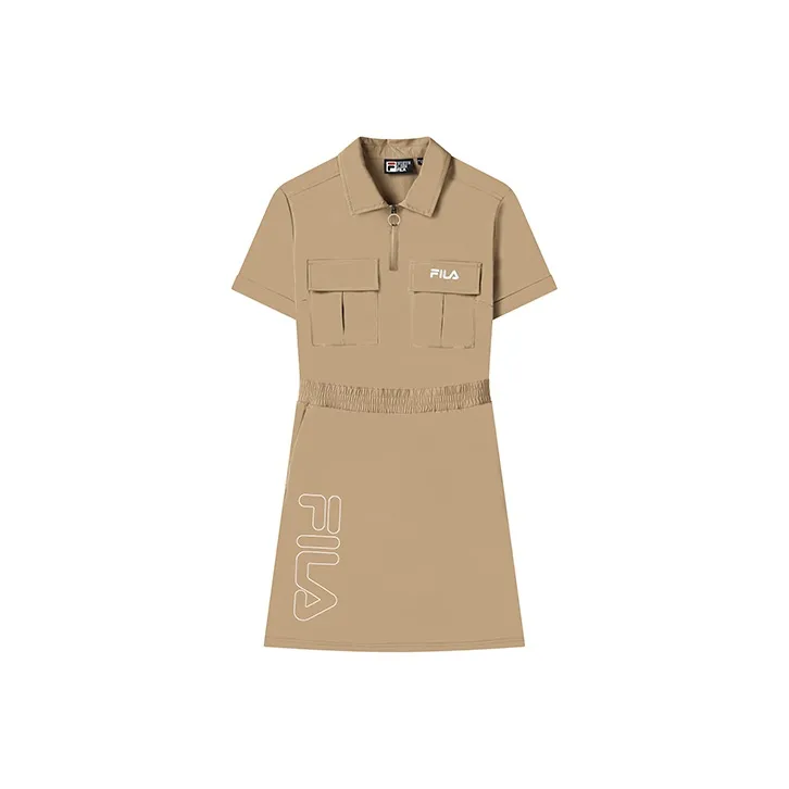 FILA Short Sleeved Dress Women's Coffee Khaki