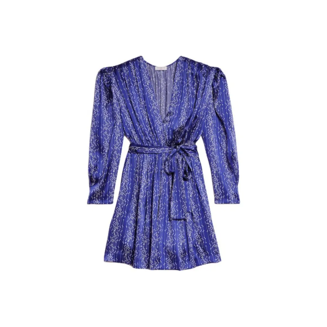 Sandro Длинное платье с длинными рукавами женское синее