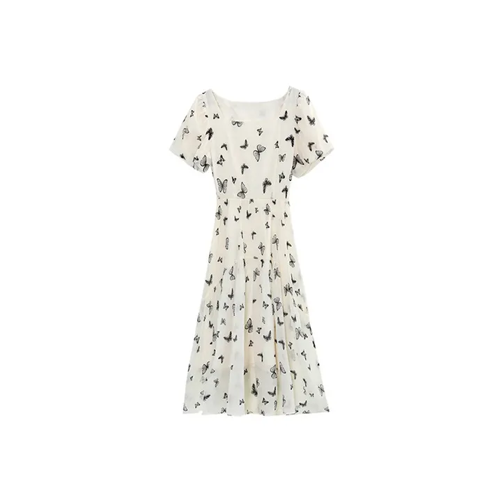 ETSE Short-Sleeved Dresses Women's Butterfly Print Multicolor