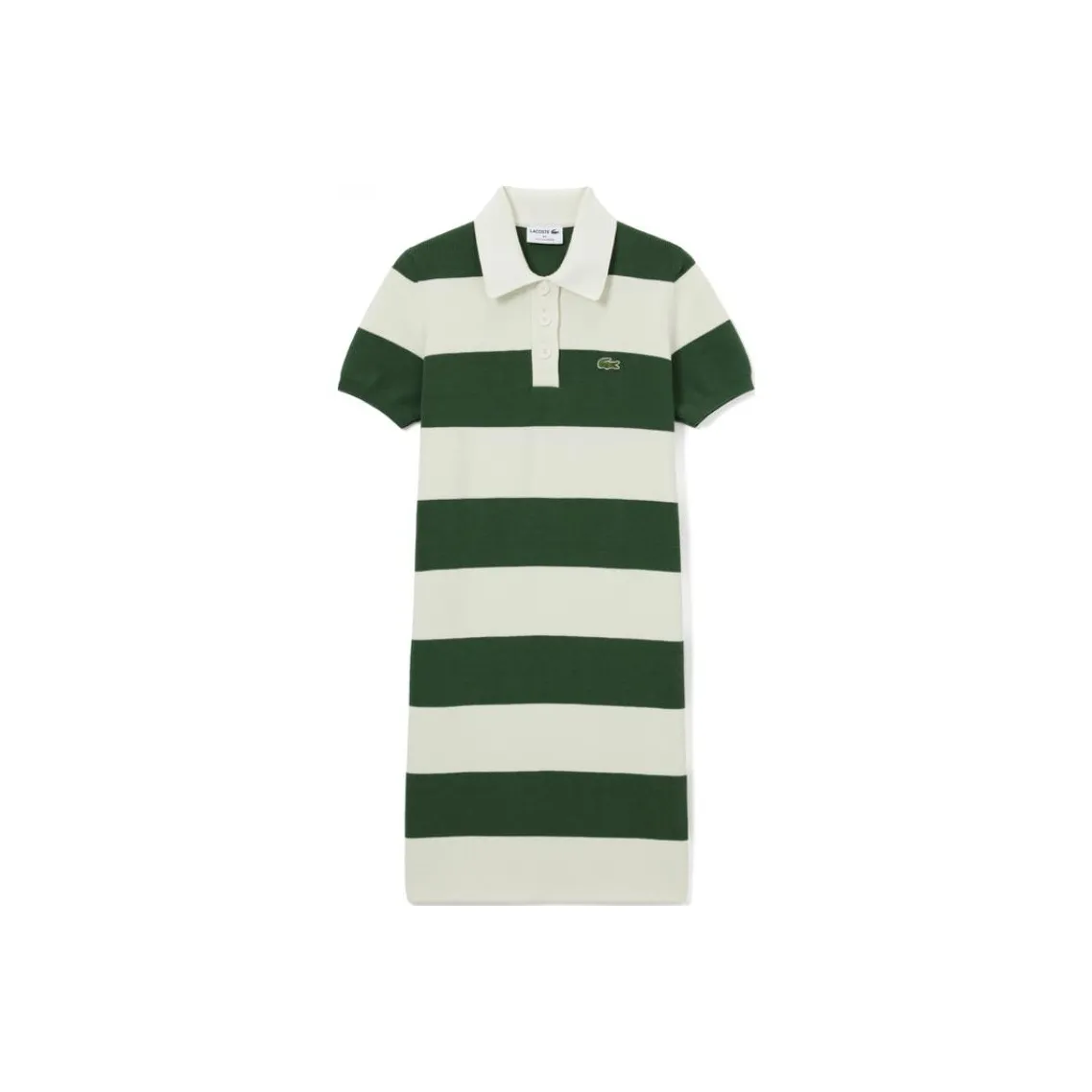 LACOSTE SS24 Short Sleeved Dresses Women's White Green Multicolor