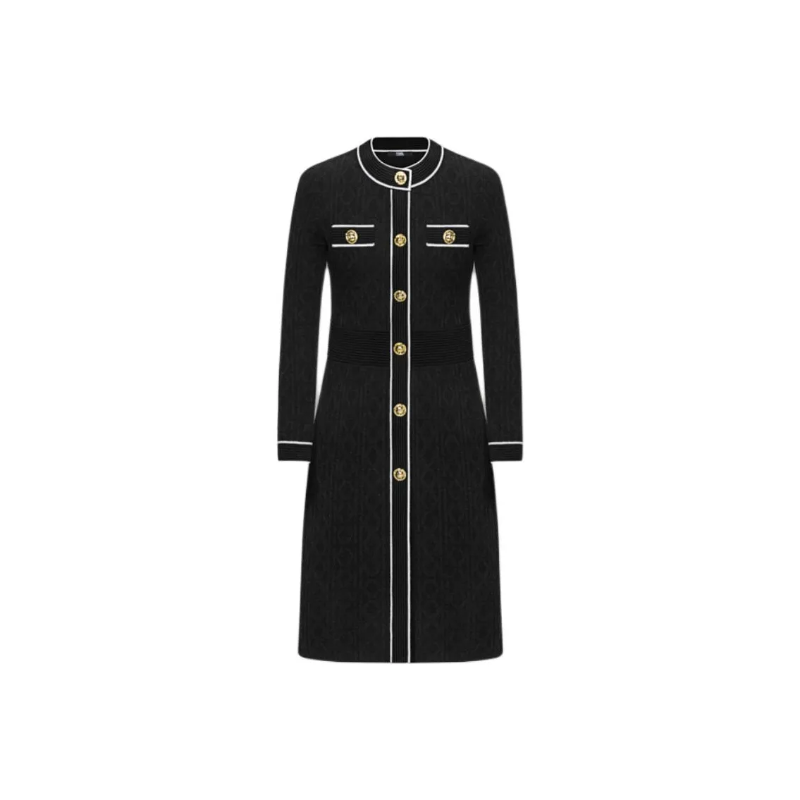 KARL LAGERFELD Длинное платье с длинными рукавами женское черное