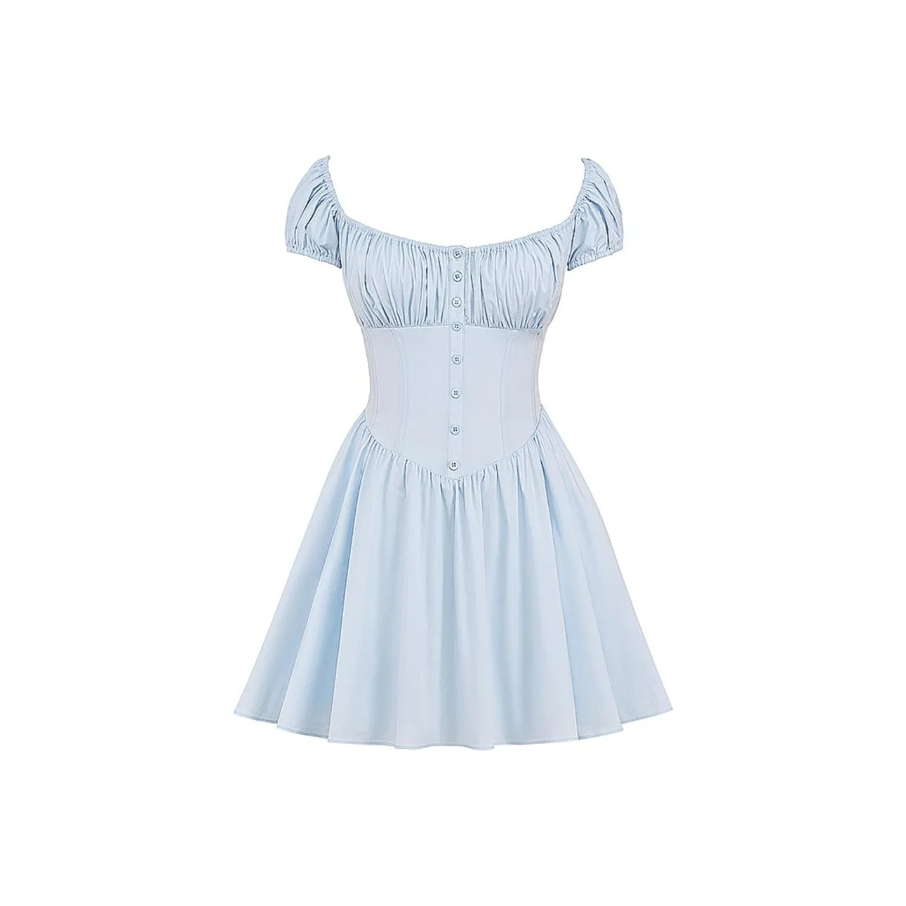 HOUSE OF CB NALA Короткое платье с короткими рукавами женское нежно-синий светло-синий