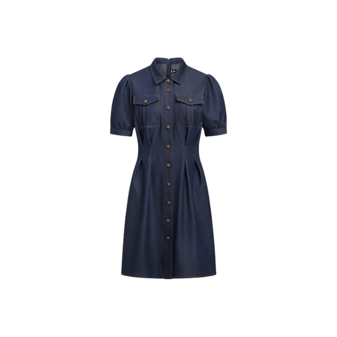 Hush Puppies Short Sleeved Dress Women's Vintage Blue Denim