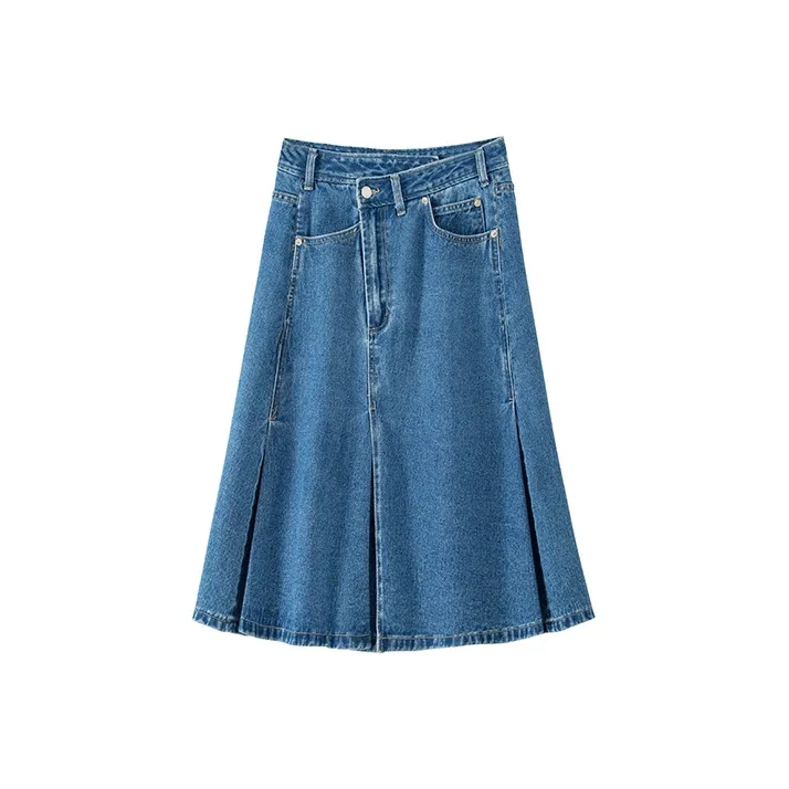 BANANA CICI Деним Длинная Юбка Женская Синяя