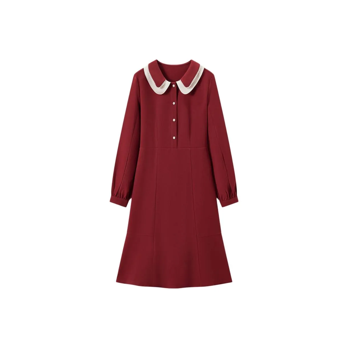 EICHITOO Длинное платье с длинными рукавами женское красное