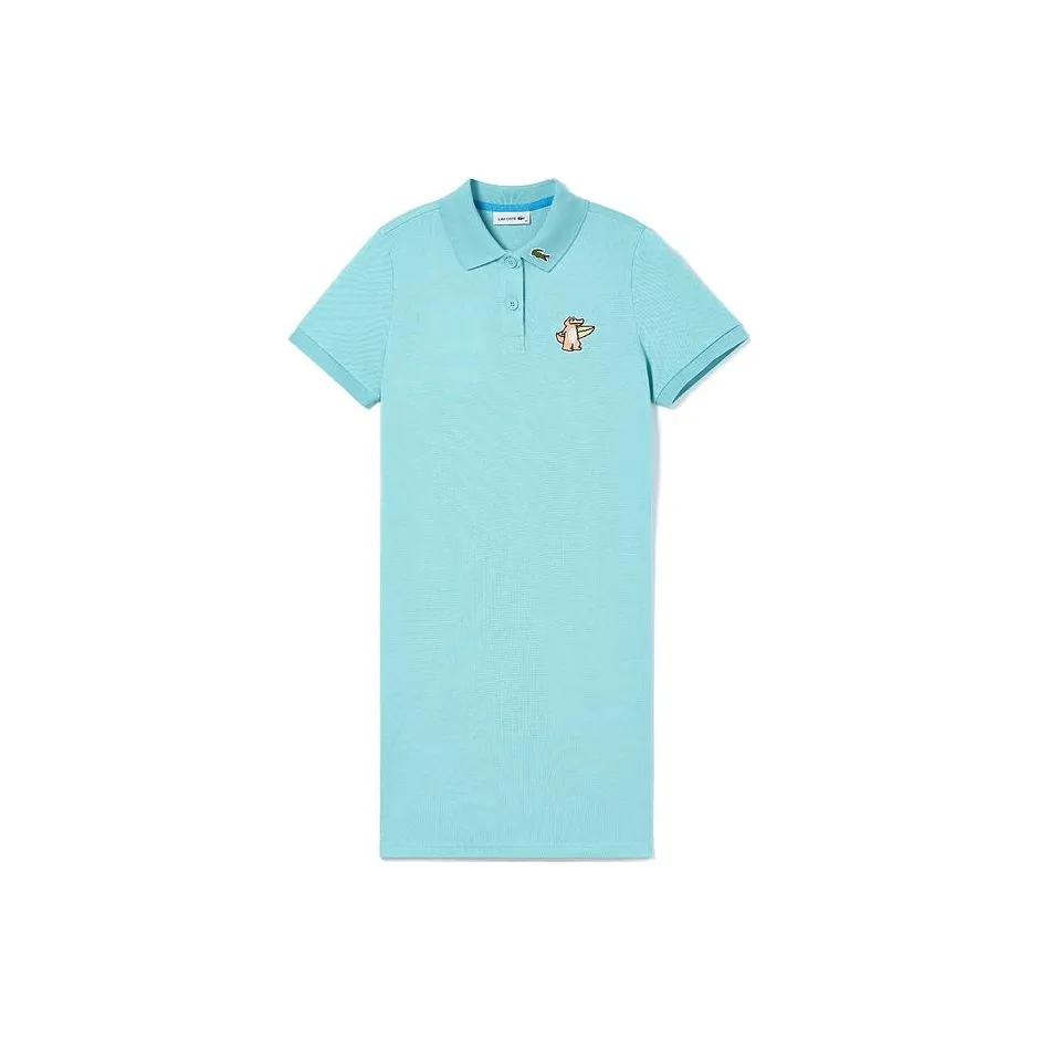 LACOSTE Short Sleeved Dress Women's Tide Blue