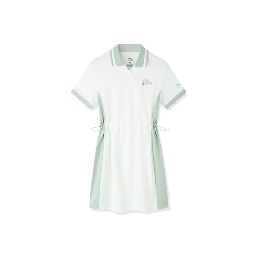 Anta ZONGXUNXILIE Элегантное белое Женское платье с коротким рукавом