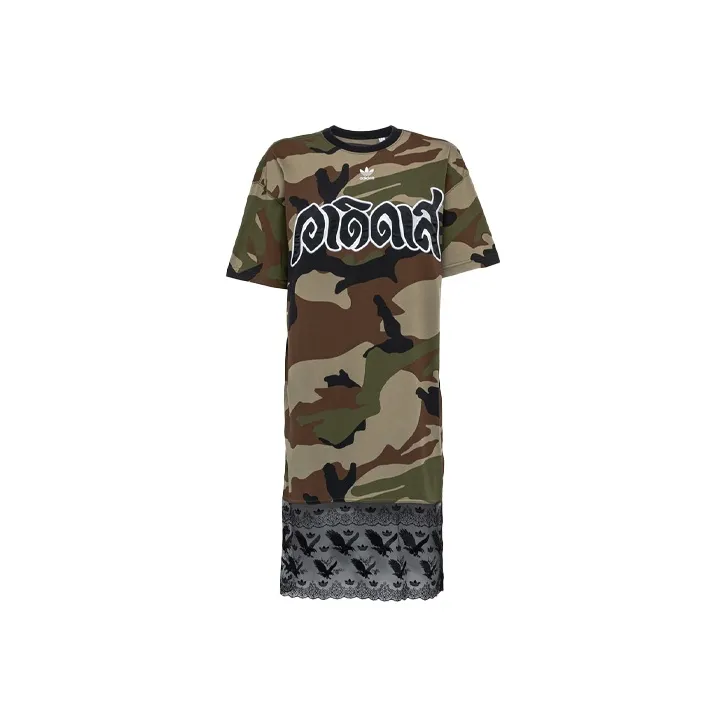 Adidas Originals x Dry Clean Only Short Sleeved Dresses Women's Army Green