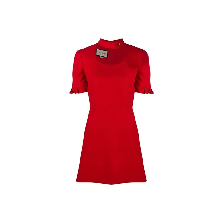 GUCCI Short Sleeved Dresses Women's Red